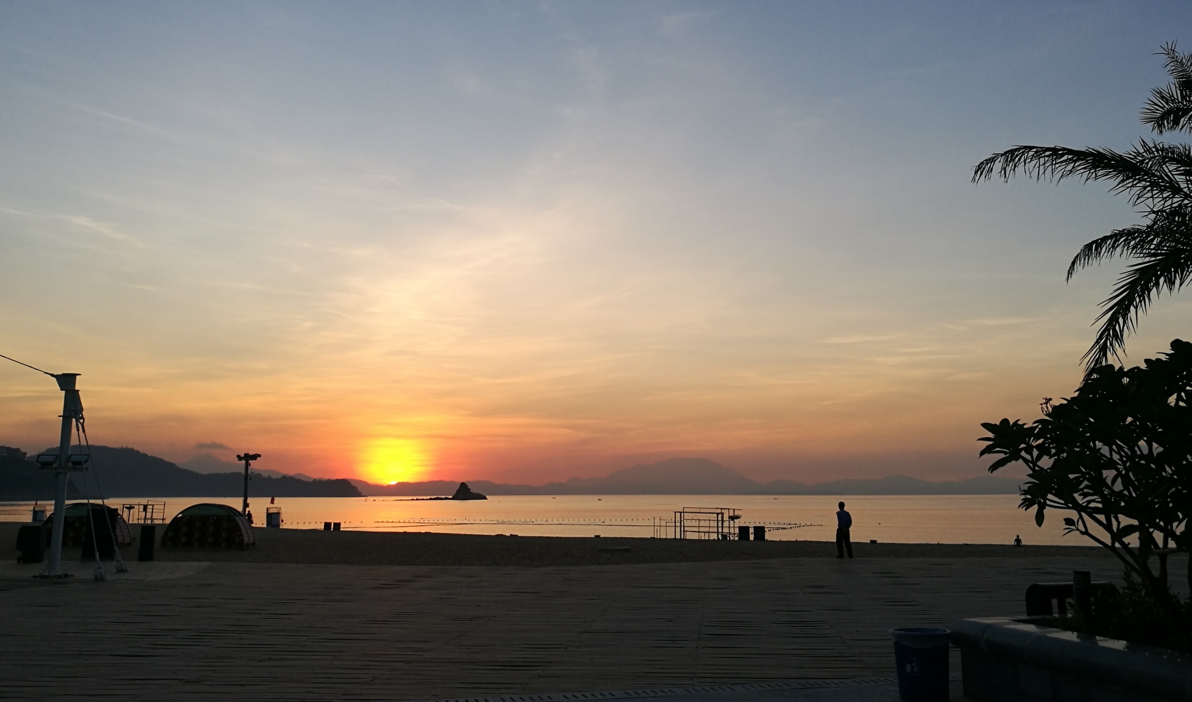 深圳盐田大梅沙海滩晨与晚