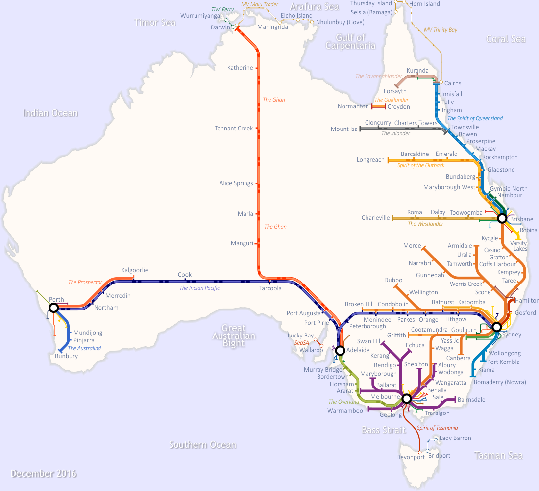 澳洲火车线路图.by 网络