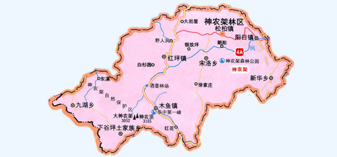             神农架地图图片
