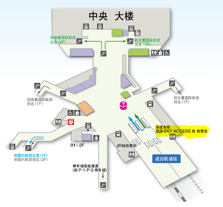 成田机场access特快去哪儿乘