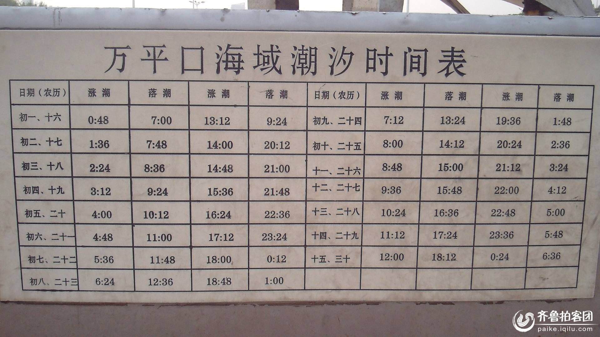 五月一日想去日照赶海,有没有潮汐表2018年5月