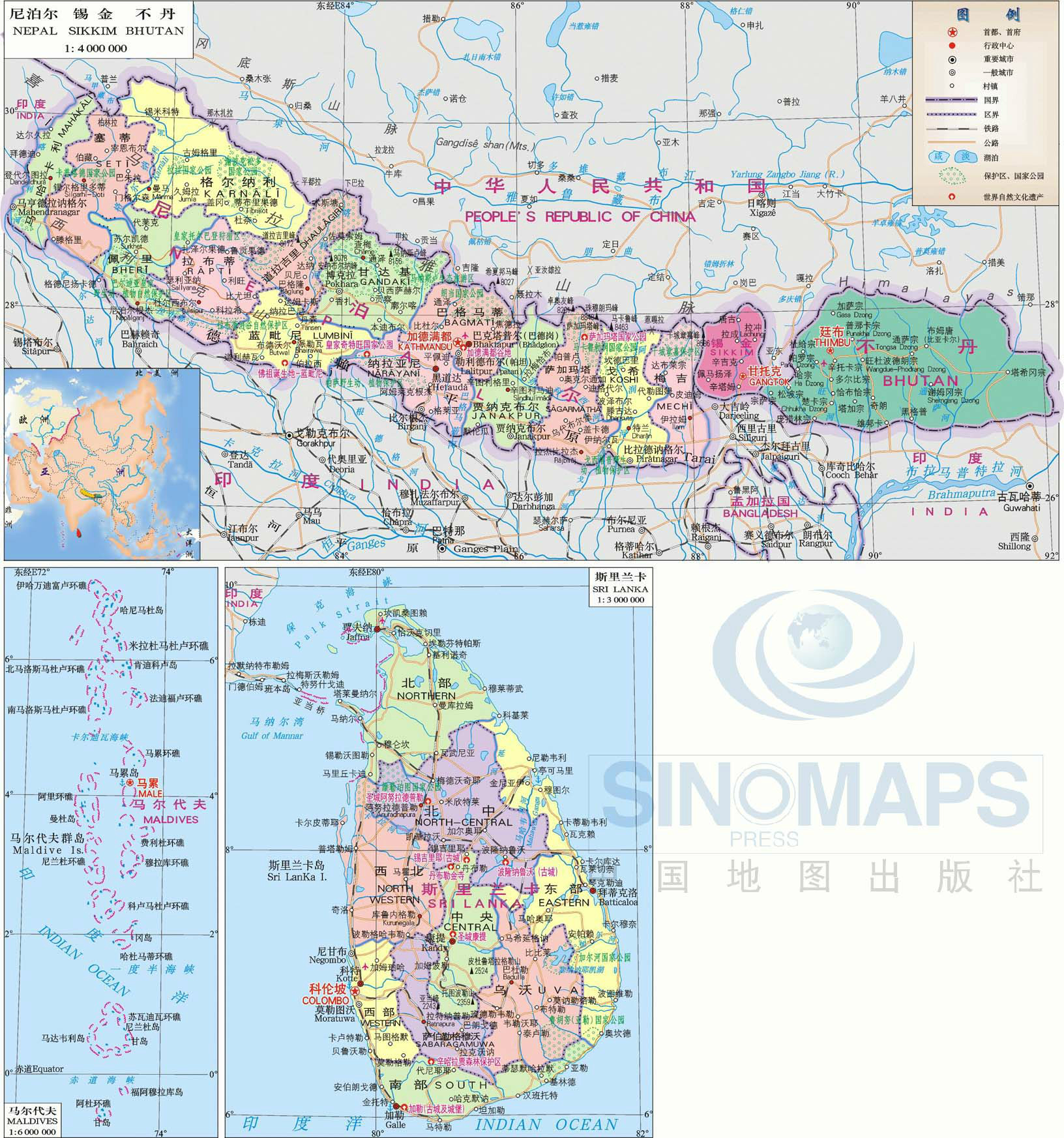 尼泊尔地图——from sinomaps press