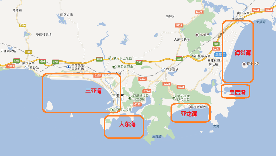 三亚的海棠湾,亚龙湾,皇后湾,哪个海水最清澈?