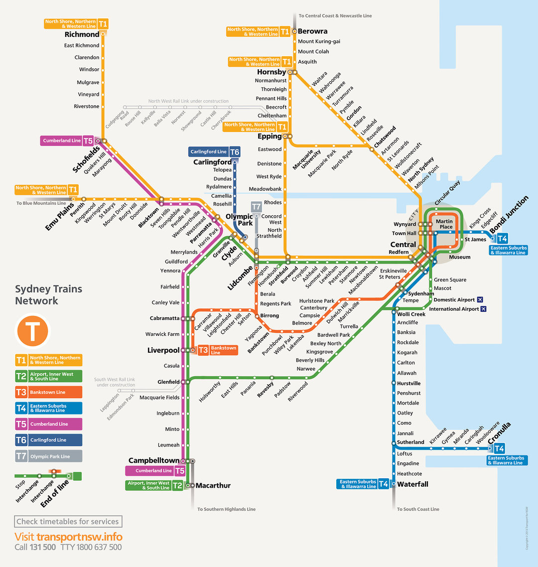 悉尼火车路线图 轮渡示意图 我们住的地方在chatswood   chatswood在