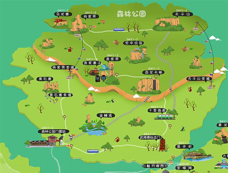 武陵山森林公园地图图片