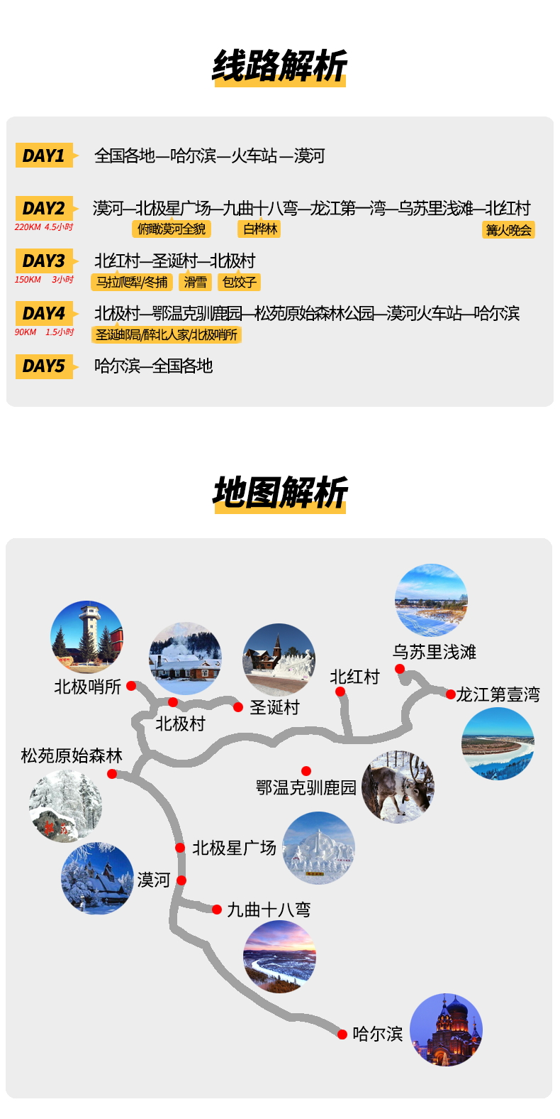 4人越野车·哈尔滨 漠河5日游(九曲十八湾 白桦林